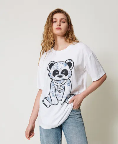 Actitude By Twinset T-shirt Myfo Oversize In White