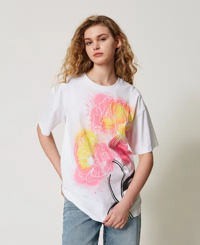Actitude By Twinset T-shirt Myfo Oversize In White