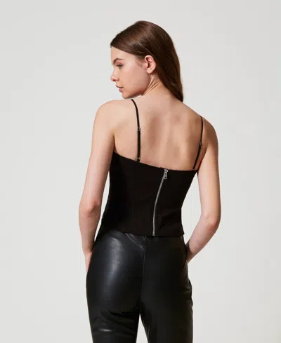 Actitude By Twinset Top Ajusté Avec Drapé In Black