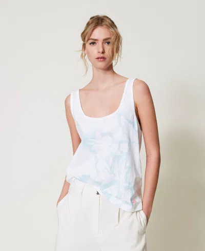 Actitude By Twinset Top Débardeur Myfo Avec Imprimé In White
