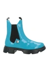 Actitude By Twinset Woman Ankle Boots Turquoise Size 7 Textile Fibers In Blue