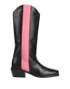 Actitude By Twinset Woman Boot Black Size 7 Leather In Black
