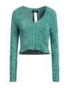Actitude By Twinset Woman Cardigan Emerald Green Size Xs Polyester, Metal, Polyamide In Green
