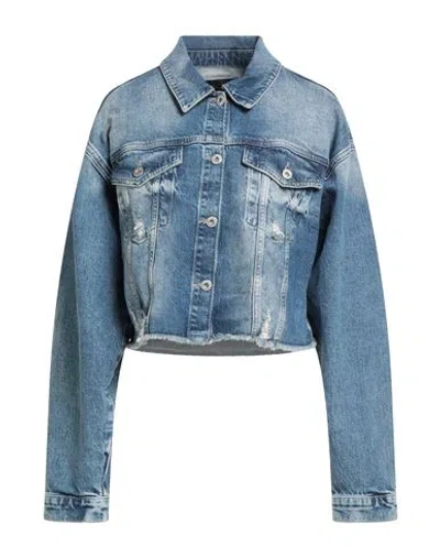 Actitude By Twinset Woman Denim Outerwear Blue Size L Cotton, Elastane