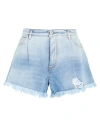 Actitude By Twinset Woman Denim Shorts Blue Size 31 Cotton In Blue