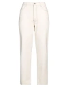 Actitude By Twinset Woman Jeans Ivory Size 30 Cotton In White