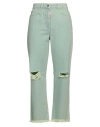 Actitude By Twinset Woman Jeans Light Green Size 29 Cotton In Green