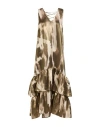 Actitude By Twinset Woman Maxi Dress Gold Size M Cotton, Polyester In Green