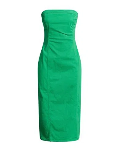 Actitude By Twinset Woman Midi Dress Light Green Size Xxs Cotton, Polyester, Elastane
