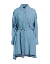 Actitude By Twinset Woman Mini Dress Blue Size L Lyocell, Polyester In Blue