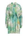 Actitude By Twinset Woman Mini Dress Green Size S Polyester In Animal Print