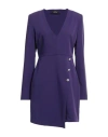 Actitude By Twinset Woman Mini Dress Purple Size Xs Polyester, Viscose, Elastane In Purple