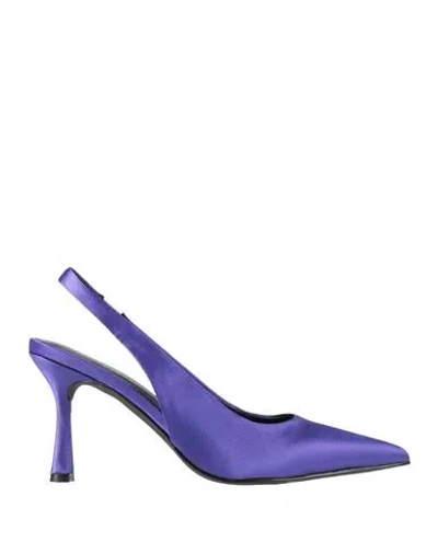 Actitude By Twinset Woman Pumps Purple Size 7 Textile Fibers