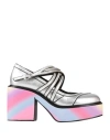 Actitude By Twinset Woman Pumps Silver Size 7 Textile Fibers In Silver