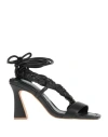 Actitude By Twinset Woman Sandals Black Size 6 Textile Fibers