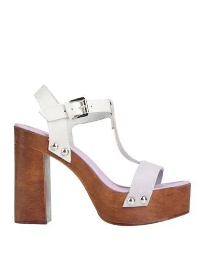 Actitude By Twinset Woman Sandals Lilac Size 7 Leather In Purple