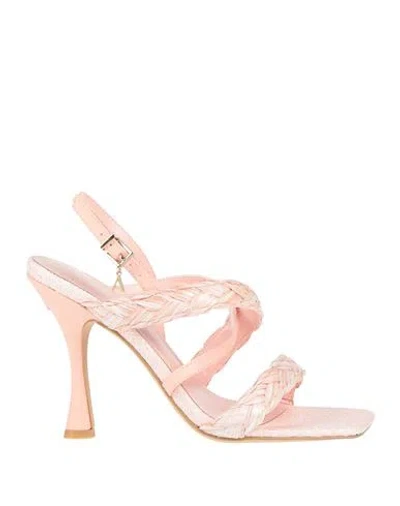 Actitude By Twinset Woman Sandals Pink Size 7 Synthetisches Material, Textile Fibers In Multi