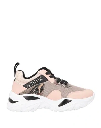 Actitude By Twinset Woman Sneakers Pink Size 7 Textile Fibers