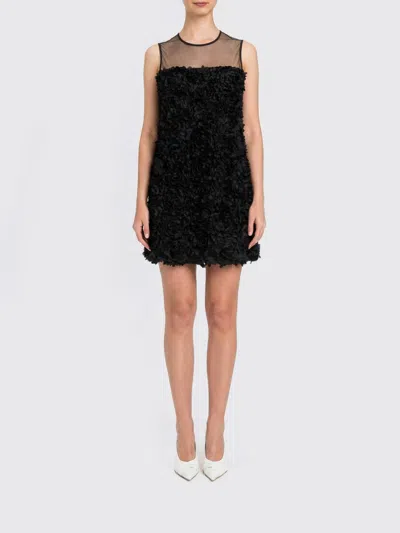 Actitude Twinset Rose Print Dress In Black