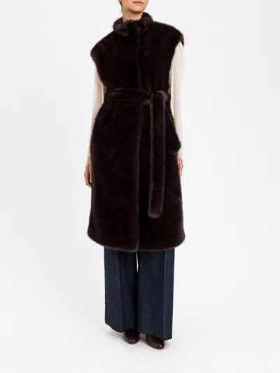 Actitude Twinset Fur Coat Woman Color Brown