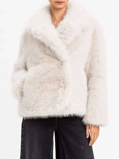 Actitude Twinset Fur Coat Woman Color Grey In Neutral