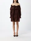 Actitude Twinset クレープ ミニドレス In Brown
