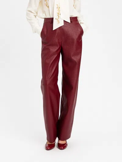 Actitude Twinset Pants Woman Color Burgundy In Animal Print