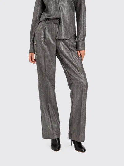 Actitude Twinset Pants Woman Color Charcoal In Black
