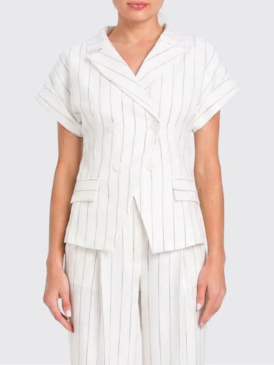 Actitude Twinset Pinstriped Double-breasted Blazer In Multi