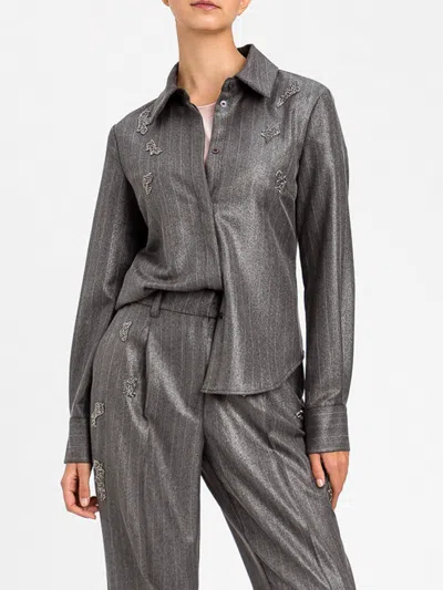 Actitude Twinset Shirt Woman Color Charcoal In Purple
