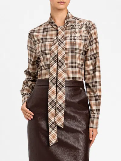 Actitude Twinset Shirt Woman Color Multicolor In Brown