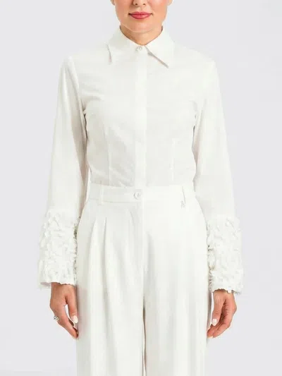 Actitude Twinset Stretch Cotton Shirt In White