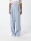 Actitude Twinset ストライプビスコースブレンドストレートパンツ In Blue
