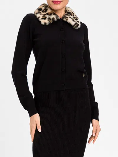 Actitude Twinset Sweater Woman Color Black In Yellow