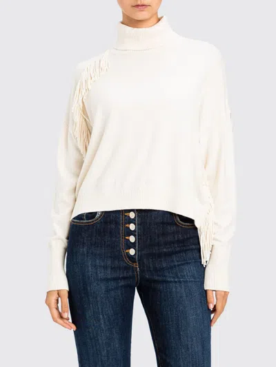 Actitude Twinset Sweater Woman Color White In Metallic