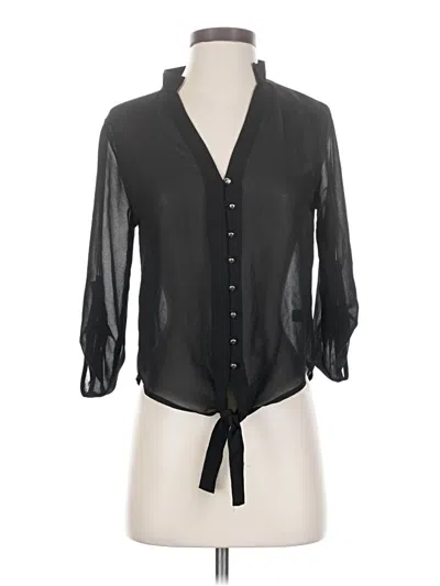 Pre-owned Active 3/4 Sleeve Blouse In Black