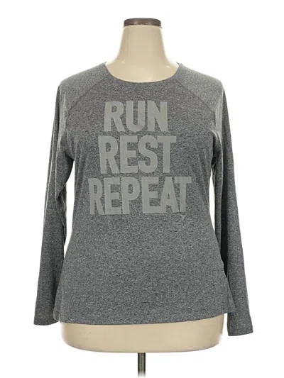 Pre-owned Active 3/4 Sleeve T-shirt In Gray