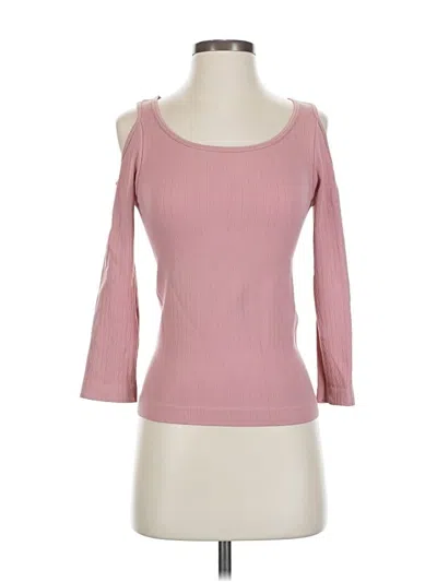 Pre-owned Active Basic 3/4 Sleeve T-shirt In Pink