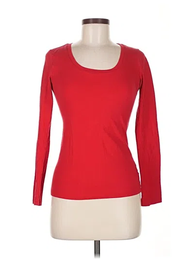 Pre-owned Active Basic 3/4 Sleeve T-shirt In Red
