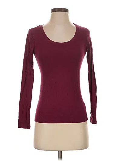 Pre-owned Active Basic 3/4 Sleeve T-shirt In Burgundy