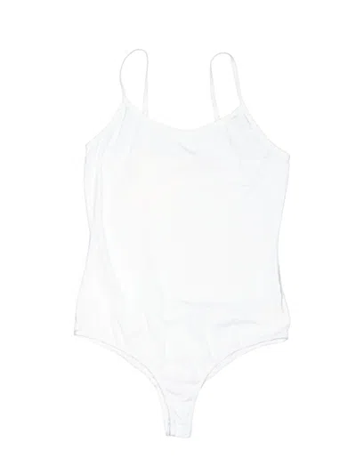 Pre-owned Active Basic Bodysuit In White