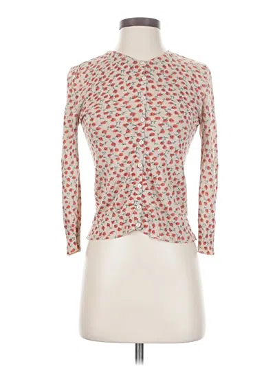 Pre-owned Active Basic Cardigan Sweater In White