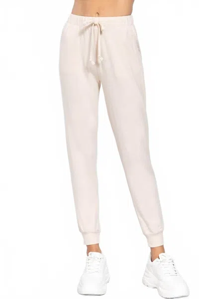 Active Basic French Terry Jogger Pants In Oat-natural Oatmeal In Metallic
