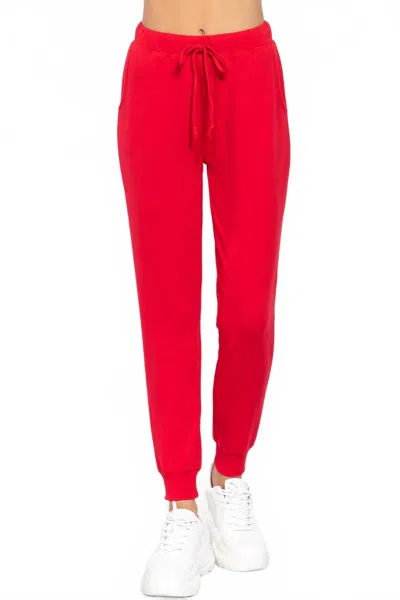 Active Basic French Terry Jogger Pants In Red-red In Multi