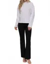 Active Basic Frontier Brushed Rib Mock Neck Western Top In White In Purple