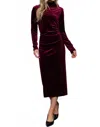 Active Basic Glitz Midi Dress In Burgundy In Multi