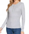 Active Basic Henley Thermal In Grey In Gray