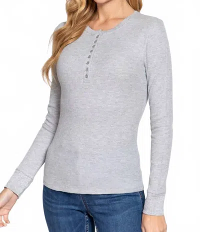 Active Basic Henley Thermal In Grey In Gray