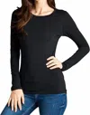 Active Basic Let's Start Here Long Sleeve Top In Black In Black