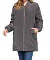 Active Basic Long Line Bomber Jacket In Gray In Gray